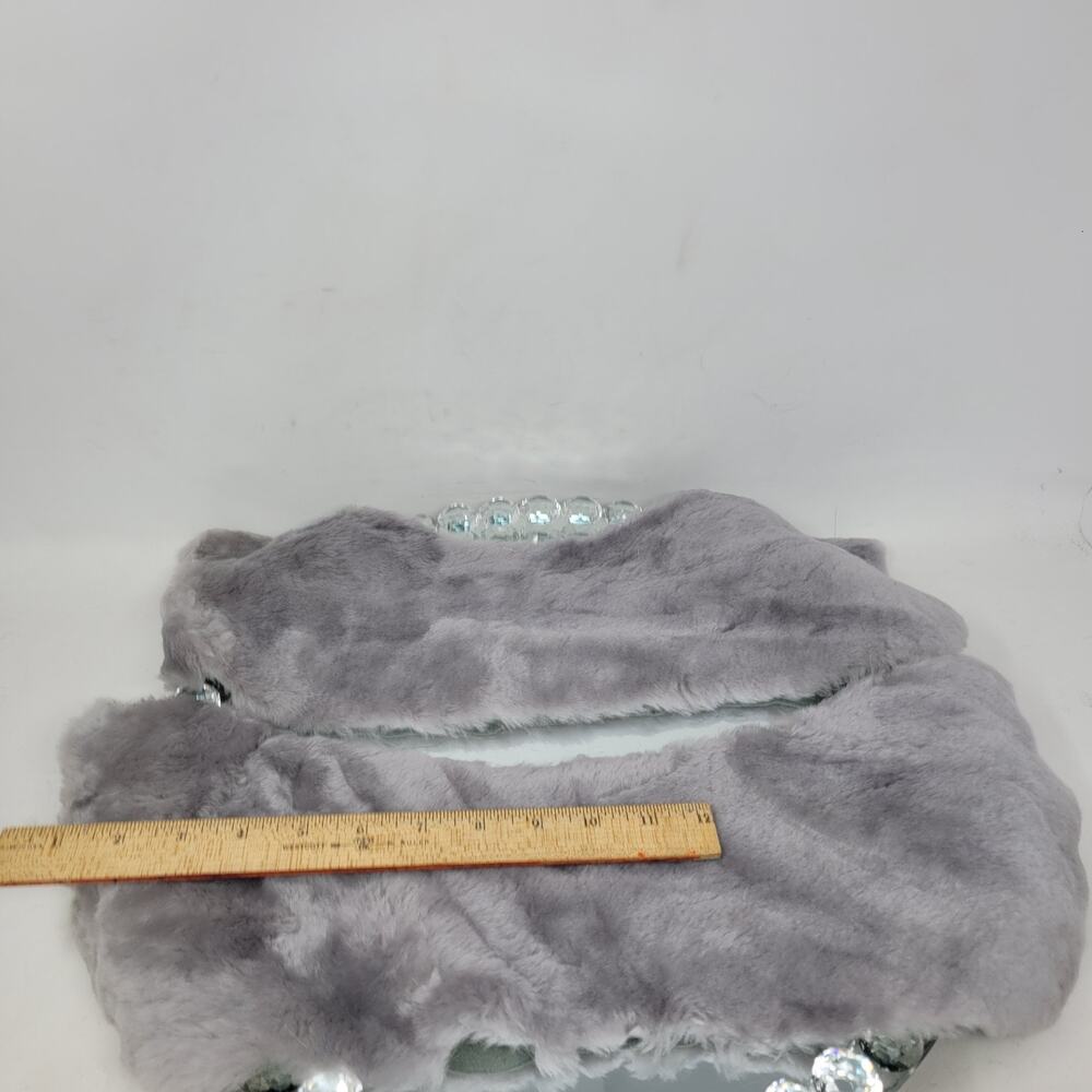 MOUTON Sheepskin Shearling Fur leather Collars ~6" X 18" Gorgeous SILVER, NEW